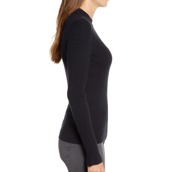 Rachel Parcell Brown Ribbed Mock Neck Shirt - Picture 4 of 6